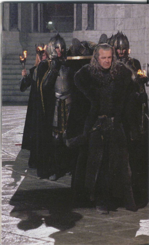 Denethor a zraněný Faramir