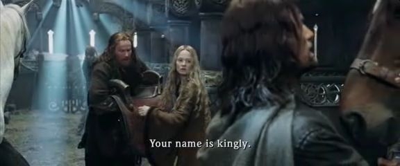 Aragorn uklidňuje Brega