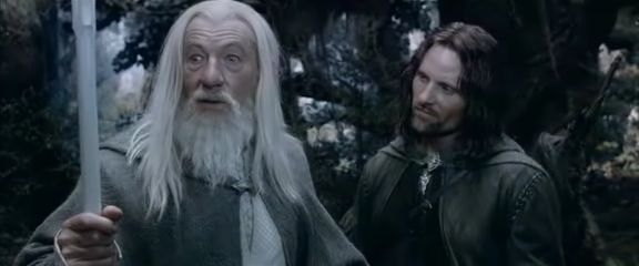 Aragorn a Gandalf Bílý